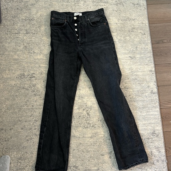 Agolde high wasted black wash jeans. Worn three times. - Picture 1 of 4